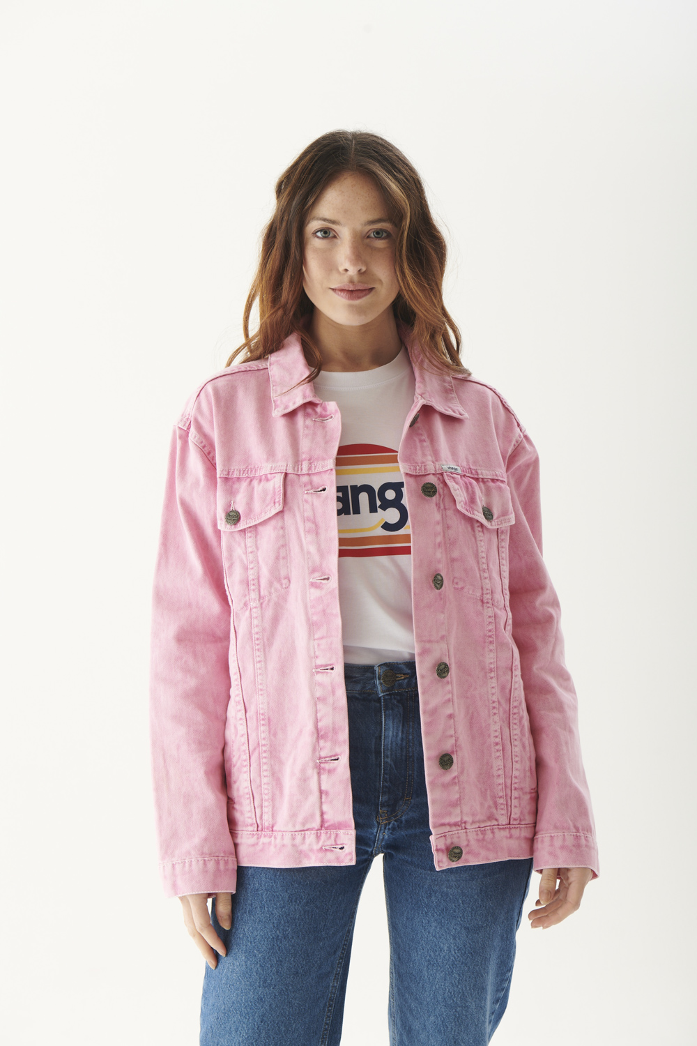 Jacket Over Denim Pink